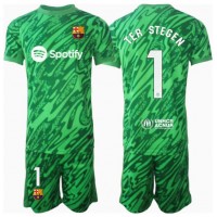 Barcelona Ter Stegen #1 Målvakt Bortadräkt Barn 2024-25 Kortärmad (+ Korta byxor)